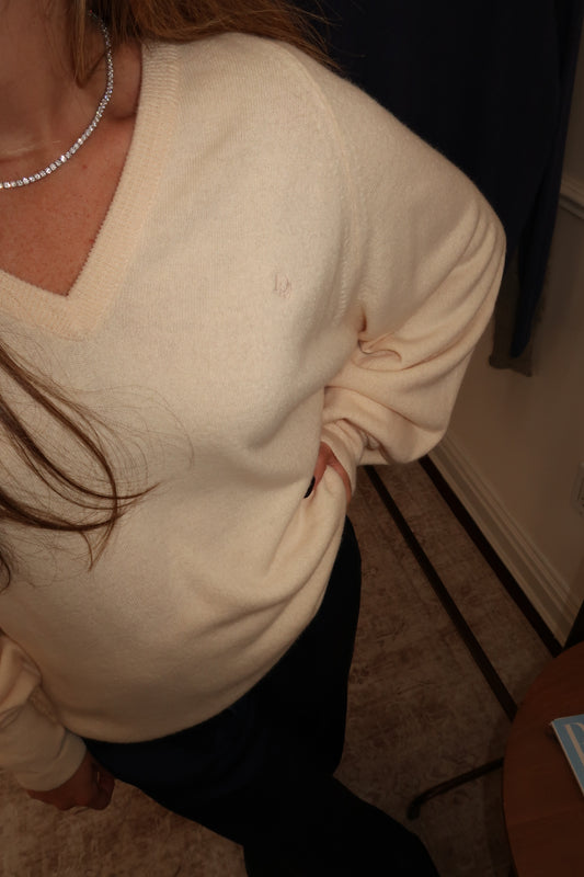 Christian Dior Cream Sweater (White Logo)