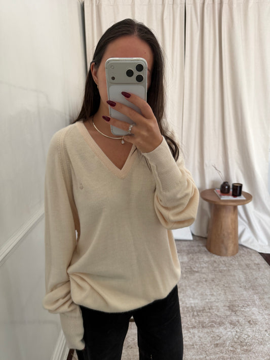 Christian Dior Cream Sweater (White Logo)